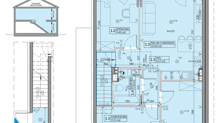 Rzut - Mieszkanie na sprzedaż 4 pokoje o powierzchni 64,03 m² - numer 11B w Domy na Witosa etap 3A i 3B