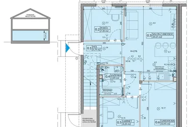Rzut - Mieszkanie na sprzedaż 4 pokoje o powierzchni 59,85 m² - numer 11A w Domy na Witosa etap 3A i 3B