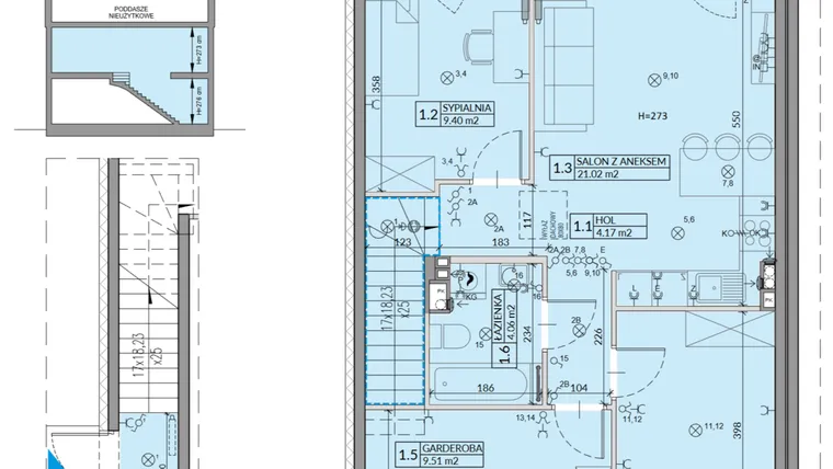Rzut - Mieszkanie na sprzedaż 4 pokoje o powierzchni 64,03 m² - numer 13B w Domy na Witosa etap 3A i 3B