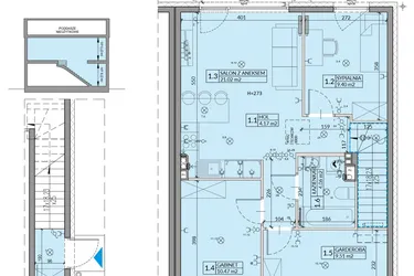 Rzut - Mieszkanie na sprzedaż 4 pokoje o powierzchni 64,03 m² - numer 14B w Domy na Witosa etap 3A i 3B