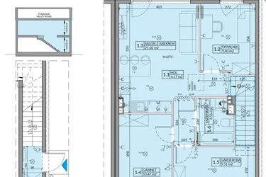 Rzut - Mieszkanie na sprzedaż 4 pokoje o powierzchni 64,03 m² - numer 14B w Domy na Witosa etap 3A i 3B