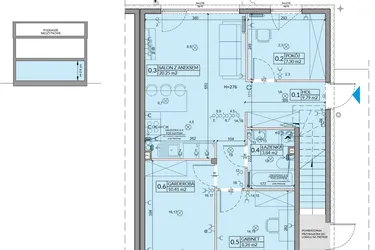 Rzut - Mieszkanie na sprzedaż 4 pokoje o powierzchni 59,85 m² - numer 14A w Domy na Witosa etap 3A i 3B