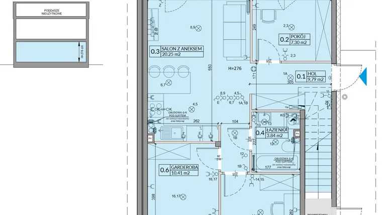Rzut - Mieszkanie na sprzedaż 4 pokoje o powierzchni 59,85 m² - numer 14A w Domy na Witosa etap 3A i 3B