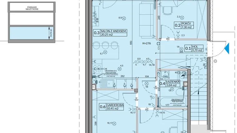 Rzut - Mieszkanie na sprzedaż 4 pokoje o powierzchni 59,85 m² - numer 14A w Domy na Witosa etap 3A i 3B