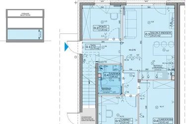 Rzut - Mieszkanie na sprzedaż 4 pokoje o powierzchni 59,85 m² - numer 13A w Domy na Witosa etap 3A i 3B