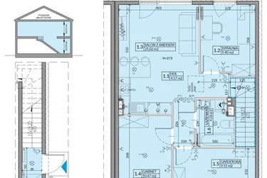 Rzut - Mieszkanie na sprzedaż 4 pokoje o powierzchni 64,03 m² - numer 18B w Domy na Witosa etap 3A i 3B