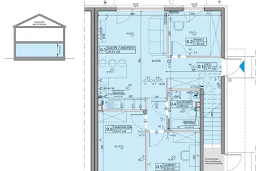 Rzut - Mieszkanie na sprzedaż 4 pokoje o powierzchni 59,85 m² - numer 16A w Domy na Witosa etap 3A i 3B