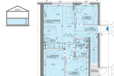 Rzut - Mieszkanie na sprzedaż 4 pokoje o powierzchni 59,85 m² - numer 16A w Domy na Witosa etap 3A i 3B