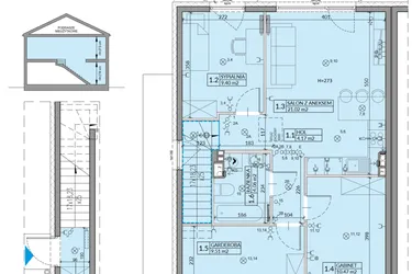 Rzut - Mieszkanie na sprzedaż 4 pokoje o powierzchni 64,03 m² - numer 17B w Domy na Witosa etap 3A i 3B