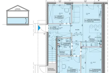 Rzut - Mieszkanie na sprzedaż 4 pokoje o powierzchni 59,85 m² - numer 17A w Domy na Witosa etap 3A i 3B