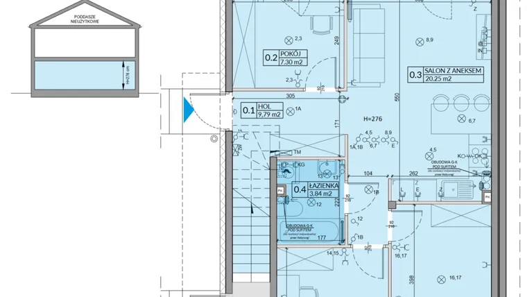 Rzut - Mieszkanie na sprzedaż 4 pokoje o powierzchni 59,85 m² - numer 17A w Domy na Witosa etap 3A i 3B