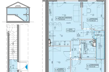 Rzut - Mieszkanie na sprzedaż 4 pokoje o powierzchni 64,03 m² - numer 20B w Domy na Witosa etap 3A i 3B