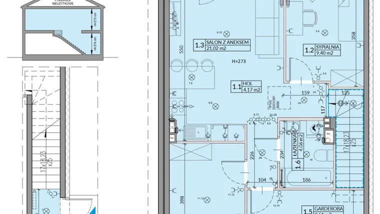 Rzut - Mieszkanie na sprzedaż 4 pokoje o powierzchni 64,03 m² - numer 20B w Domy na Witosa etap 3A i 3B