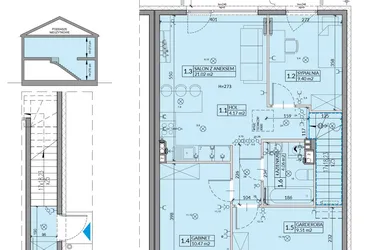 Rzut - Mieszkanie na sprzedaż 4 pokoje o powierzchni 64,03 m² - numer 20B w Domy na Witosa etap 3A i 3B