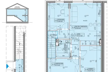 Rzut - Mieszkanie na sprzedaż 4 pokoje o powierzchni 64,03 m² - numer 19B w Domy na Witosa etap 3A i 3B