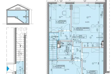 Rzut - Mieszkanie na sprzedaż 4 pokoje o powierzchni 64,03 m² - numer 21B w Domy na Witosa etap 3A i 3B