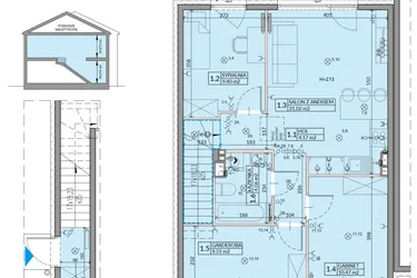 Rzut - Mieszkanie na sprzedaż 4 pokoje o powierzchni 64,03 m² - numer 21B w Domy na Witosa etap 3A i 3B