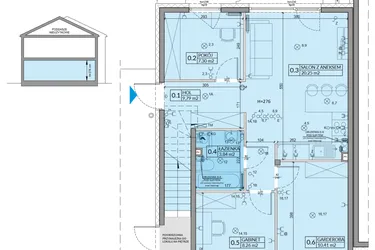 Rzut - Mieszkanie na sprzedaż 4 pokoje o powierzchni 59,85 m² - numer 21A w Domy na Witosa etap 3A i 3B