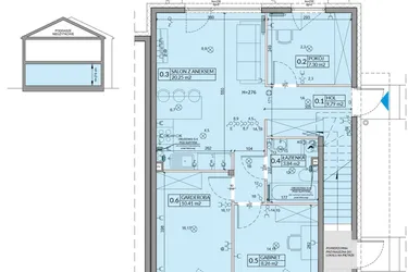 Rzut - Mieszkanie na sprzedaż 4 pokoje o powierzchni 59,85 m² - numer 22A w Domy na Witosa etap 3A i 3B
