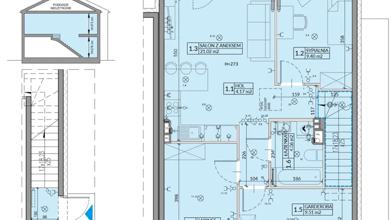 Rzut - Mieszkanie na sprzedaż 4 pokoje o powierzchni 64,03 m² - numer 22B w Domy na Witosa etap 3A i 3B