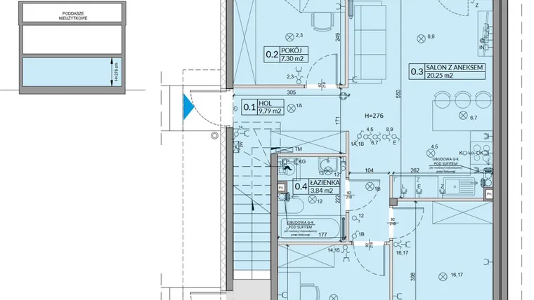 Rzut - Mieszkanie na sprzedaż 4 pokoje o powierzchni 59,85 m² - numer 23A w Domy na Witosa etap 3A i 3B