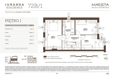 Rzut - Dom na sprzedaż 5 pokoi o powierzchni 123,23 m² - numer 72B_1 w Juranda Residence