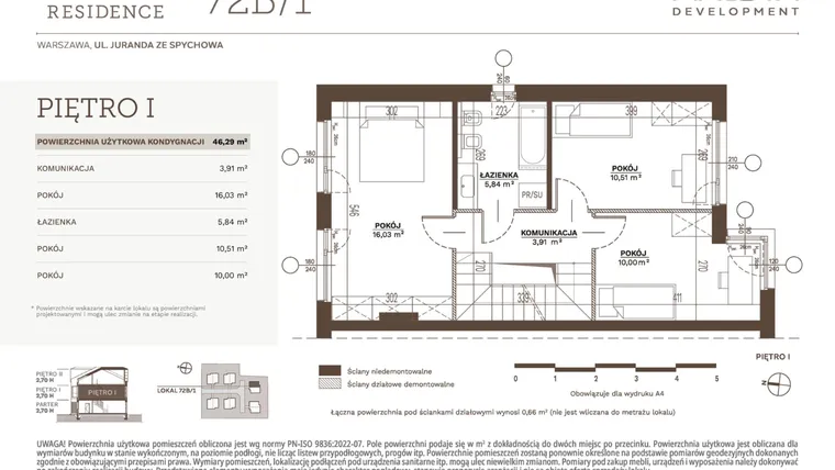Rzut - Dom na sprzedaż 5 pokoi o powierzchni 123,23 m² - numer 72B_1 w Juranda Residence