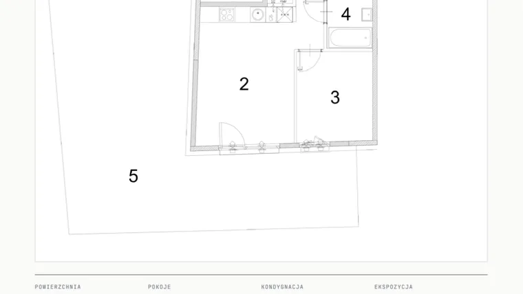 Rzut - Mieszkanie na sprzedaż 2 pokoje o powierzchni 46,38 m² - numer A.02 w Bogusławskiego 21