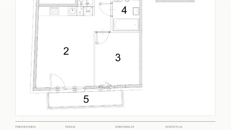 Rzut - Mieszkanie na sprzedaż 2 pokoje o powierzchni 46,88 m² - numer A.06 w Bogusławskiego 21