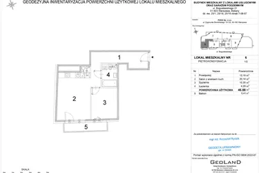 Rzut - Mieszkanie na sprzedaż 2 pokoje o powierzchni 46,88 m² - numer A.06 w Bogusławskiego 21