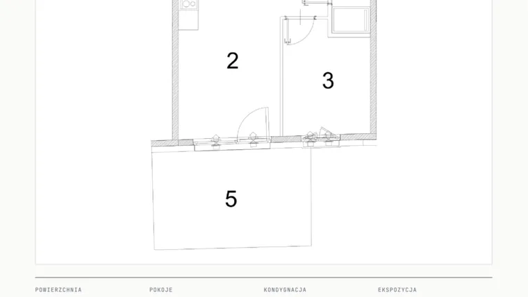 Rzut - Mieszkanie na sprzedaż 2 pokoje o powierzchni 31,08 m² - numer A.01 w Bogusławskiego 21