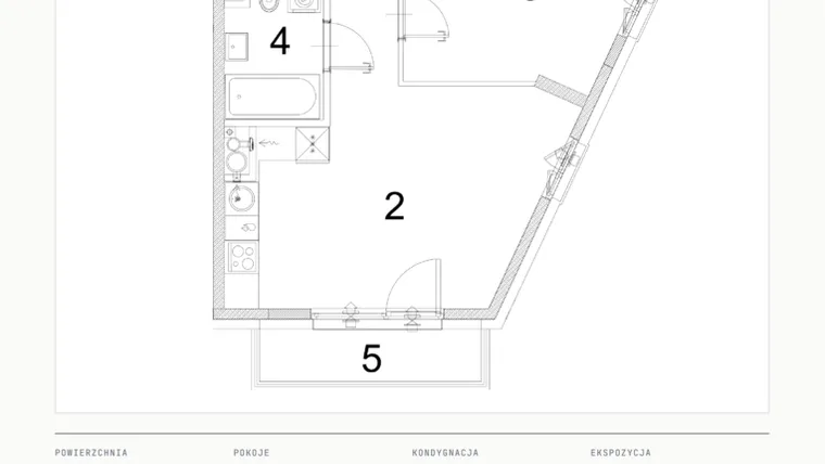 Rzut - Mieszkanie na sprzedaż 2 pokoje o powierzchni 46,64 m² - numer A.09 w Bogusławskiego 21