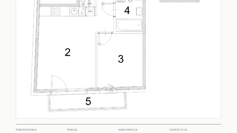 Rzut - Mieszkanie na sprzedaż 2 pokoje o powierzchni 46,82 m² - numer A.18 w Bogusławskiego 21