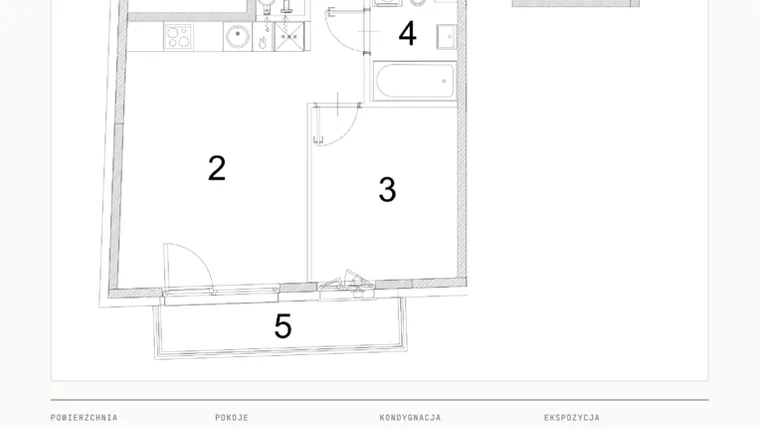Rzut - Mieszkanie na sprzedaż 2 pokoje o powierzchni 46,71 m² - numer A.24 w Bogusławskiego 21