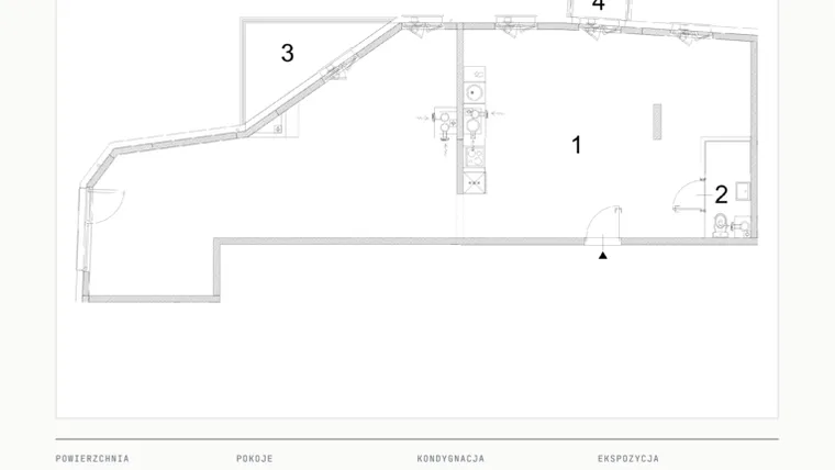 Rzut - Mieszkanie na sprzedaż 1 pokój o powierzchni 87,22 m² - numer A.25 w Bogusławskiego 21