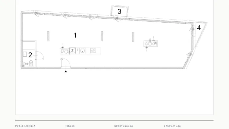 Rzut - Mieszkanie na sprzedaż 1 pokój o powierzchni 81,51 m² - numer A.26 w Bogusławskiego 21