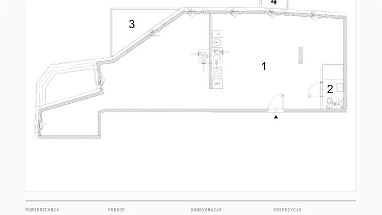 Rzut - Mieszkanie na sprzedaż 1 pokój o powierzchni 81,02 m² - numer A.31 w Bogusławskiego 21