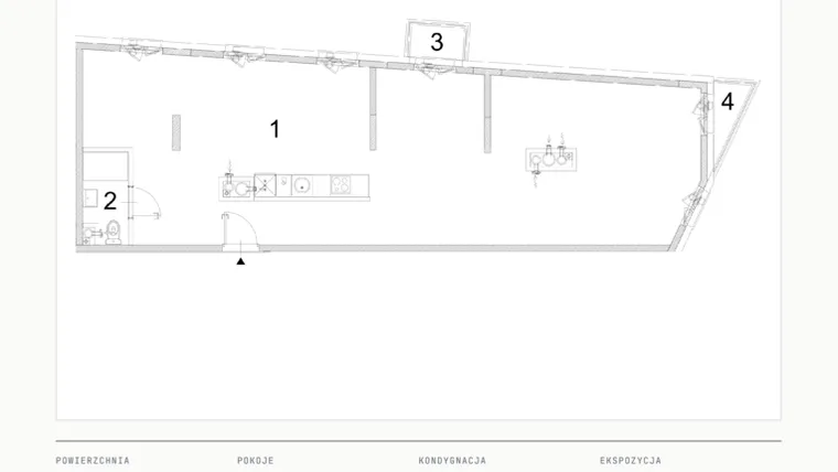 Rzut - Mieszkanie na sprzedaż 1 pokój o powierzchni 81,11 m² - numer A.32 w Bogusławskiego 21