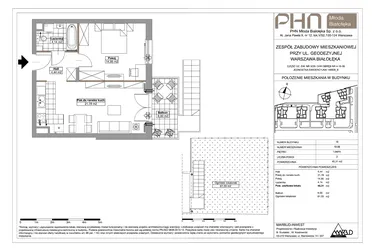 Rzut - Mieszkanie na sprzedaż 2 pokoje o powierzchni 45,31 m² - numer 18-06 w Młoda Białołęka III