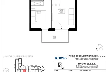 Rzut - Mieszkanie na sprzedaż 2 pokoje o powierzchni 37,59 m² - numer OK3/A/1/4 w Osiedle Kameralne III i V