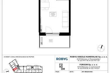 Rzut - Mieszkanie na sprzedaż 1 pokój o powierzchni 28,24 m² - numer OK5/E/1/4 w Osiedle Kameralne III i V