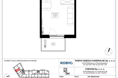 Rzut - Mieszkanie na sprzedaż 1 pokój o powierzchni 29,32 m² - numer OK5/E/4/6 w Osiedle Kameralne III i V
