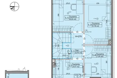 Rzut - Dom na sprzedaż 5 pokoi o powierzchni 72,7 m² - numer 42B w Osiedle Stokrotki etap 6