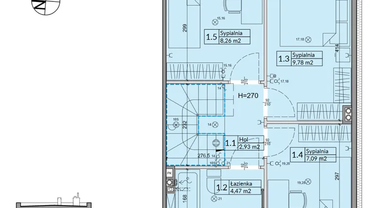 Rzut - Dom na sprzedaż 5 pokoi o powierzchni 72,7 m² - numer 42B w Osiedle Stokrotki etap 6