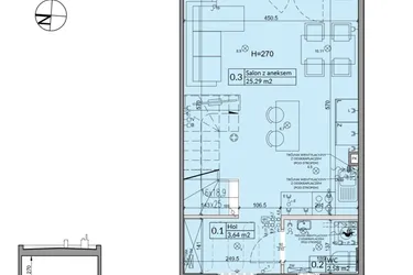 Rzut - Dom na sprzedaż 3 pokoje o powierzchni 62,3 m² - numer 43B w Osiedle Stokrotki etap 6