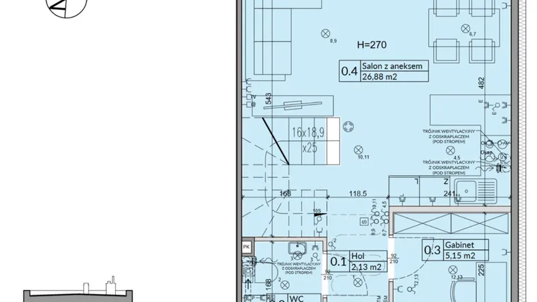 Rzut - Dom na sprzedaż 5 pokoi o powierzchni 72,7 m² - numer 46B w Osiedle Stokrotki etap 6