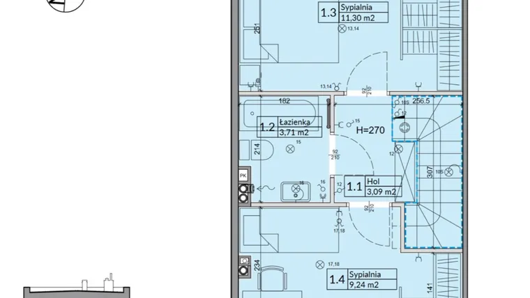 Rzut - Dom na sprzedaż 3 pokoje o powierzchni 62,3 m² - numer 44A w Osiedle Stokrotki etap 6