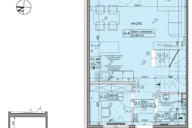Rzut - Dom na sprzedaż 5 pokoi o powierzchni 72,7 m² - numer 45A w Osiedle Stokrotki etap 6