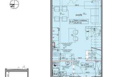 Rzut - Dom na sprzedaż 3 pokoje o powierzchni 62,3 m² - numer 46A w Osiedle Stokrotki etap 6