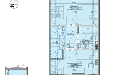 Rzut - Dom na sprzedaż 3 pokoje o powierzchni 62,3 m² - numer 47B w Osiedle Stokrotki etap 6